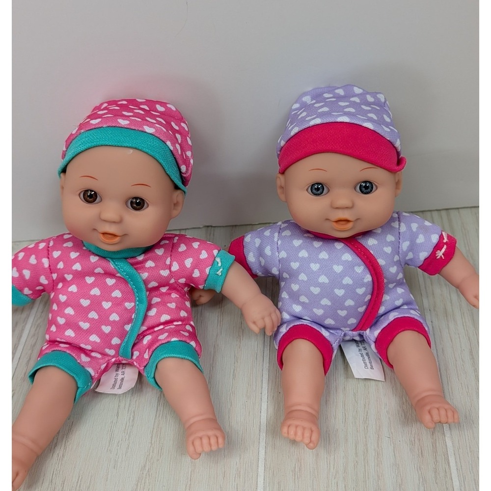 Walmart My Sweet Love Baby Dolls 8" Pink Teal purple Heart Print Outfits Hats